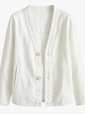 🤍 Women's Denim Jacket – White | Size 3X (Fits Like a 2X)